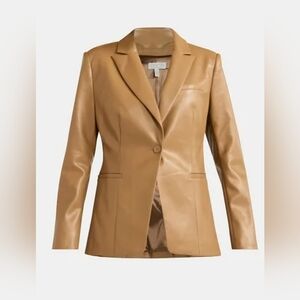 INC International Concepts Tan 100% leather jacket, EUC